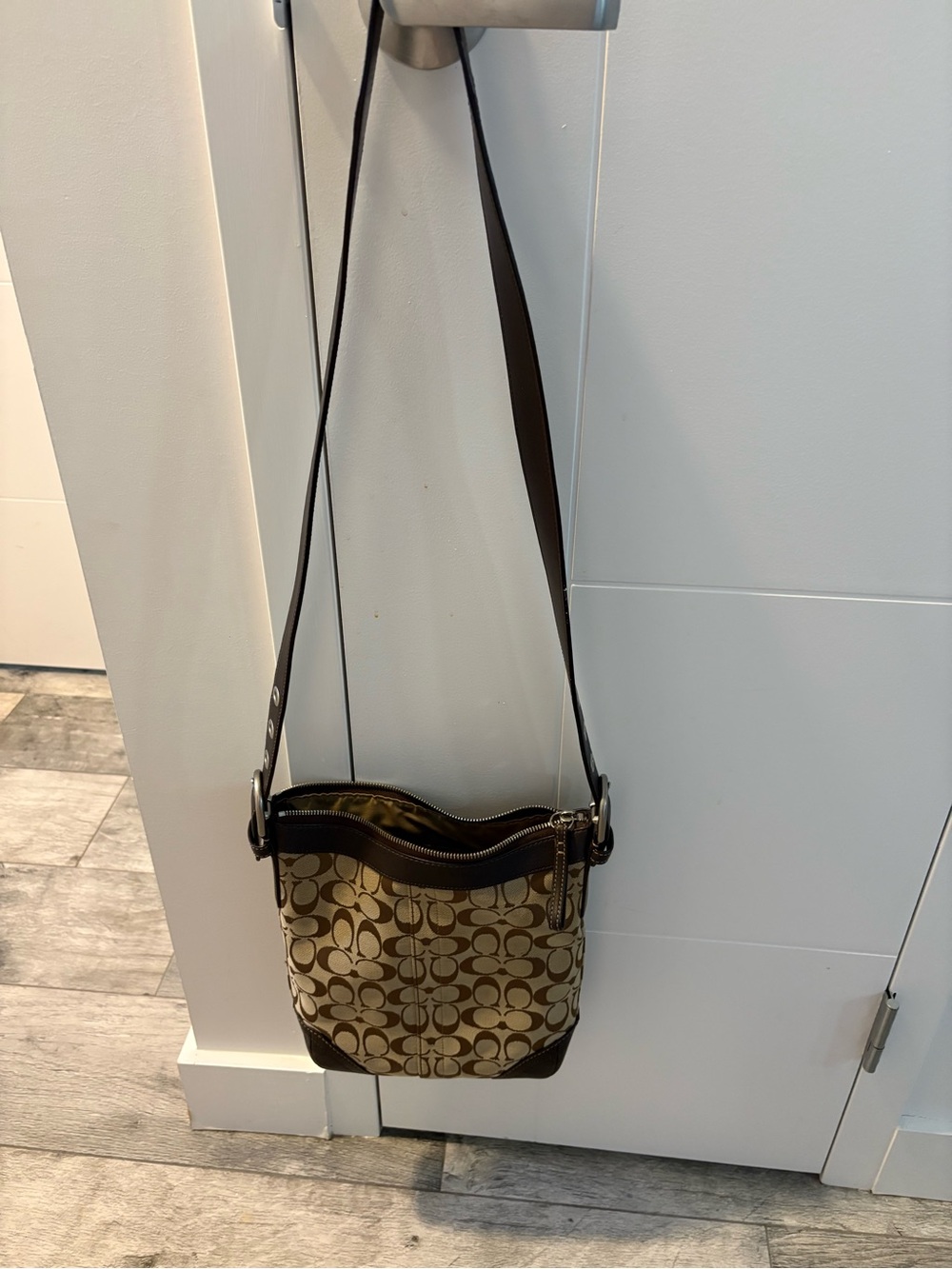 Coach Brown Signature Monogram Crossbody